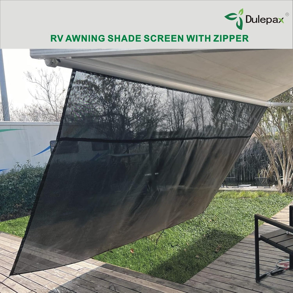 RV Awning Shade Screen with Zipper 9'X15'3'' O383