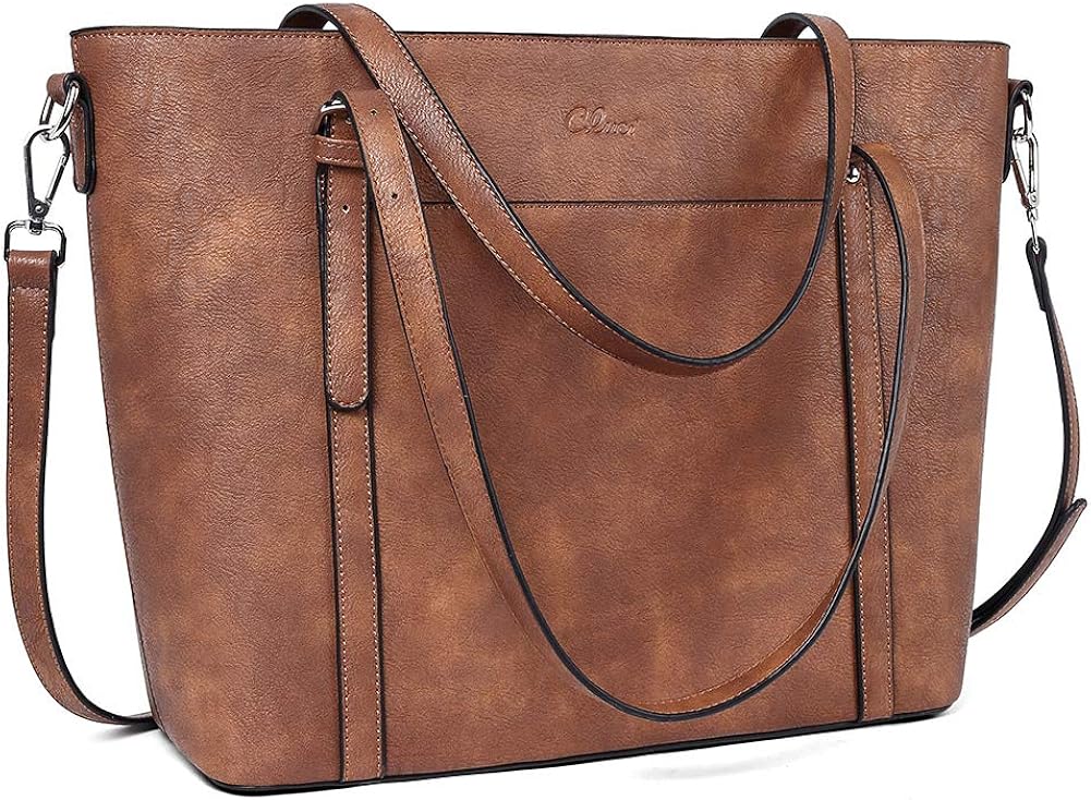 Vintage Leather Large Work Briefcase Tote Shoulder Bag P1911