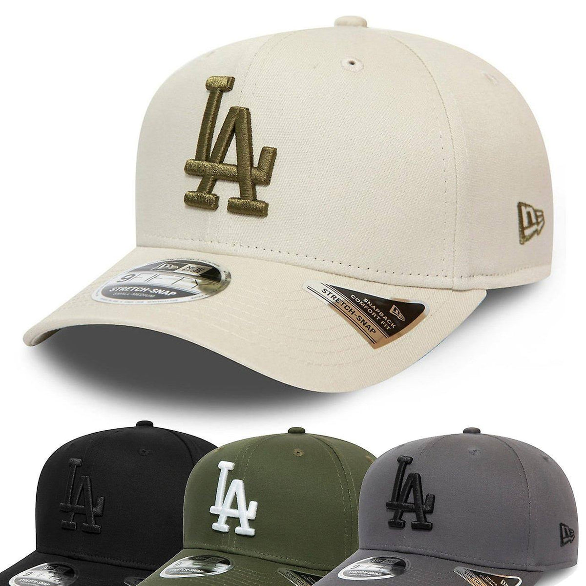 White Los Angeles Dodgers Stretch Snapback Cap F365