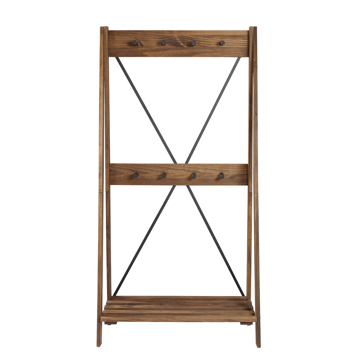 Brown Solid Wood Hall Tree E285