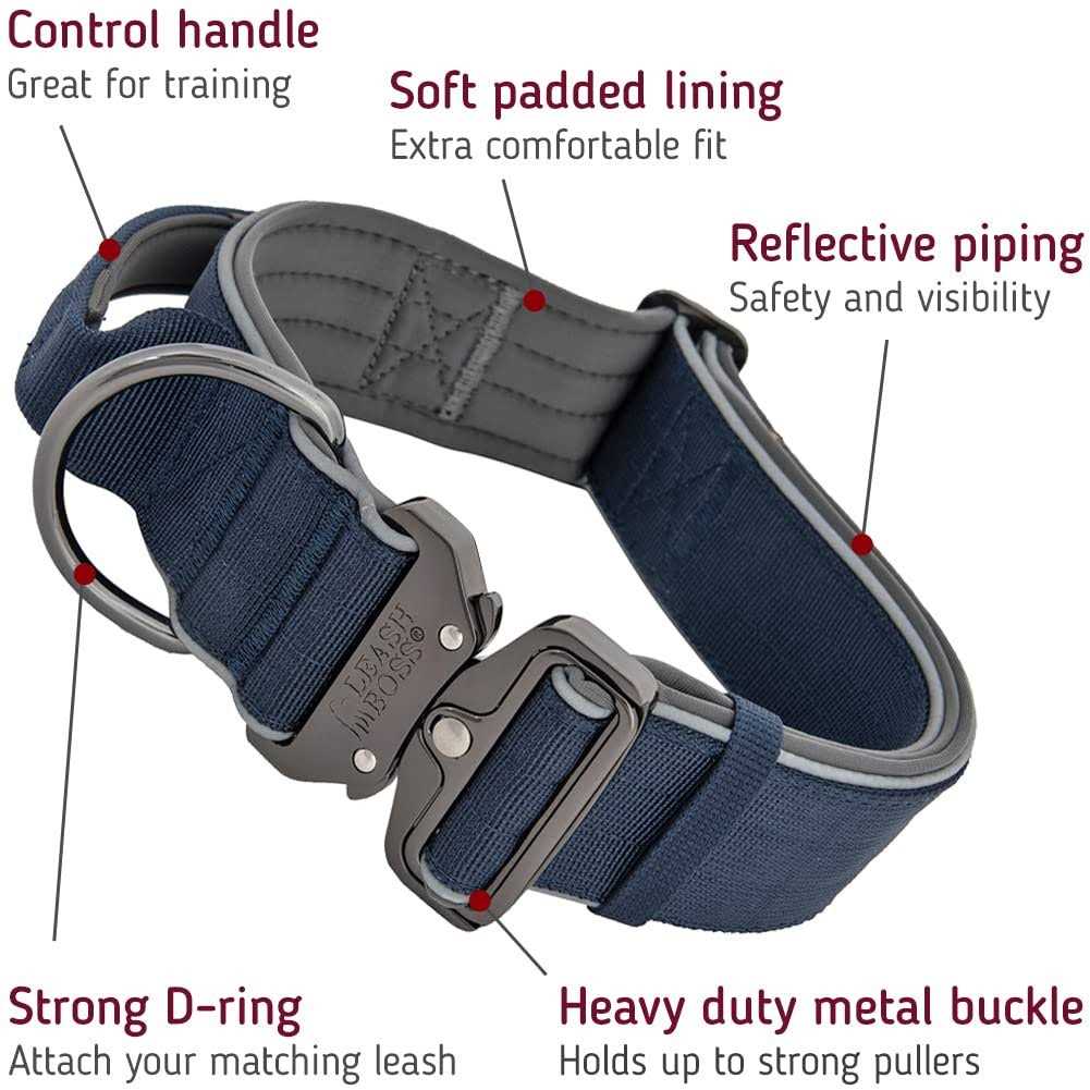 Heavy-Duty Adjustable Dog Collar with Handle T642