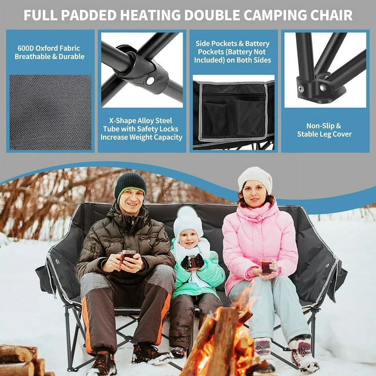Heated Double Folding Camping Chair I606