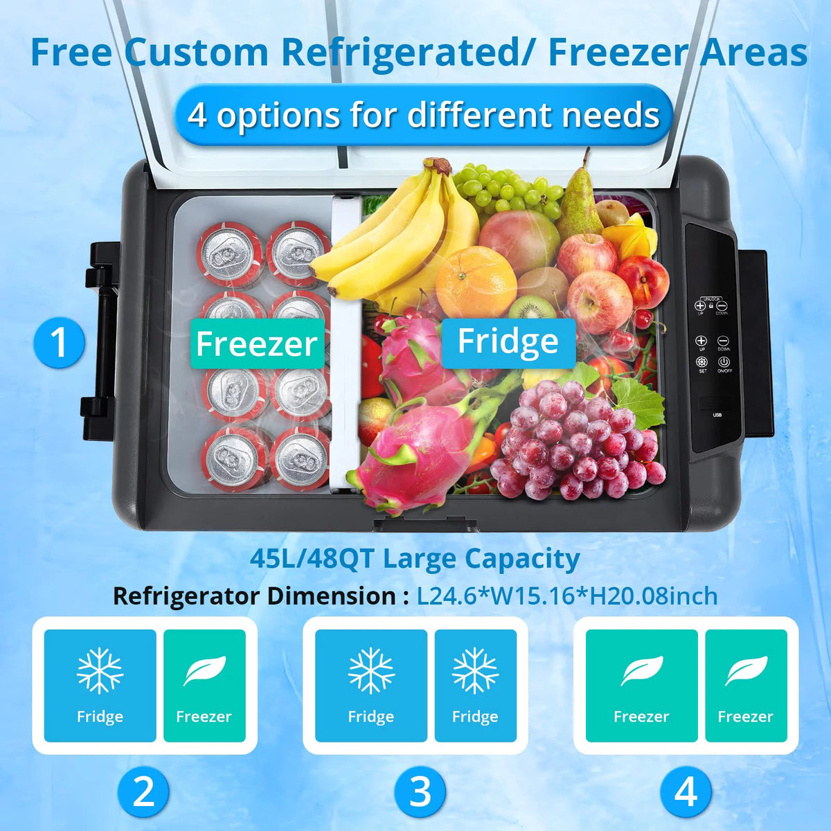 37QT Portable Dual Zone Car Refrigerator C967