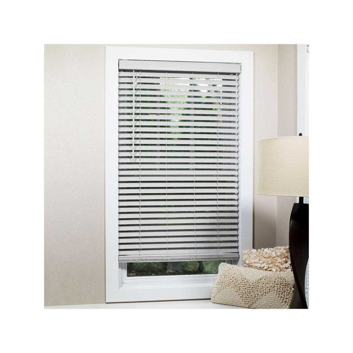 Grey Cordless Flat Slat Blind B11080