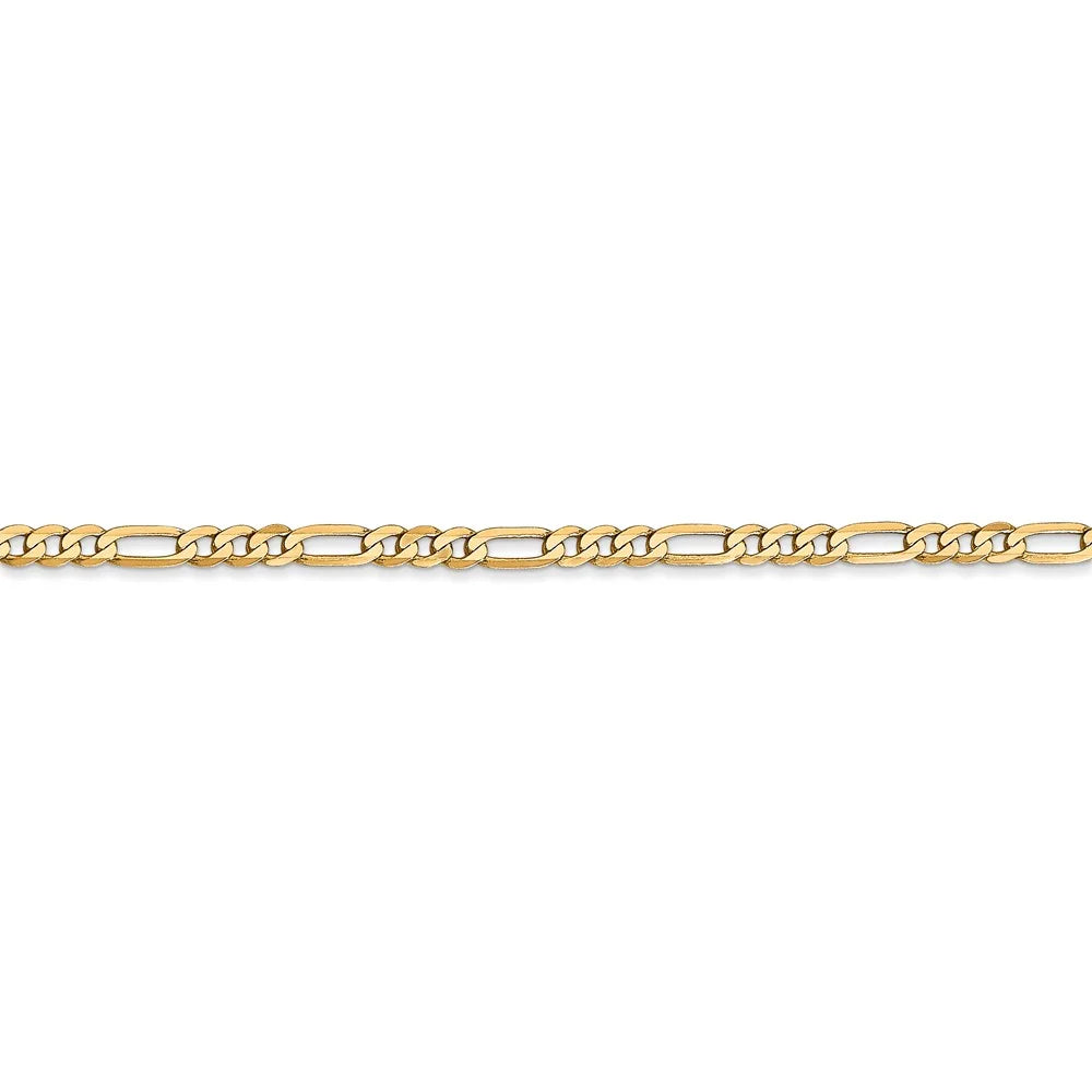 14kt Yellow Gold Flat Figaro Chain 24 inch Lobster Clasp X767