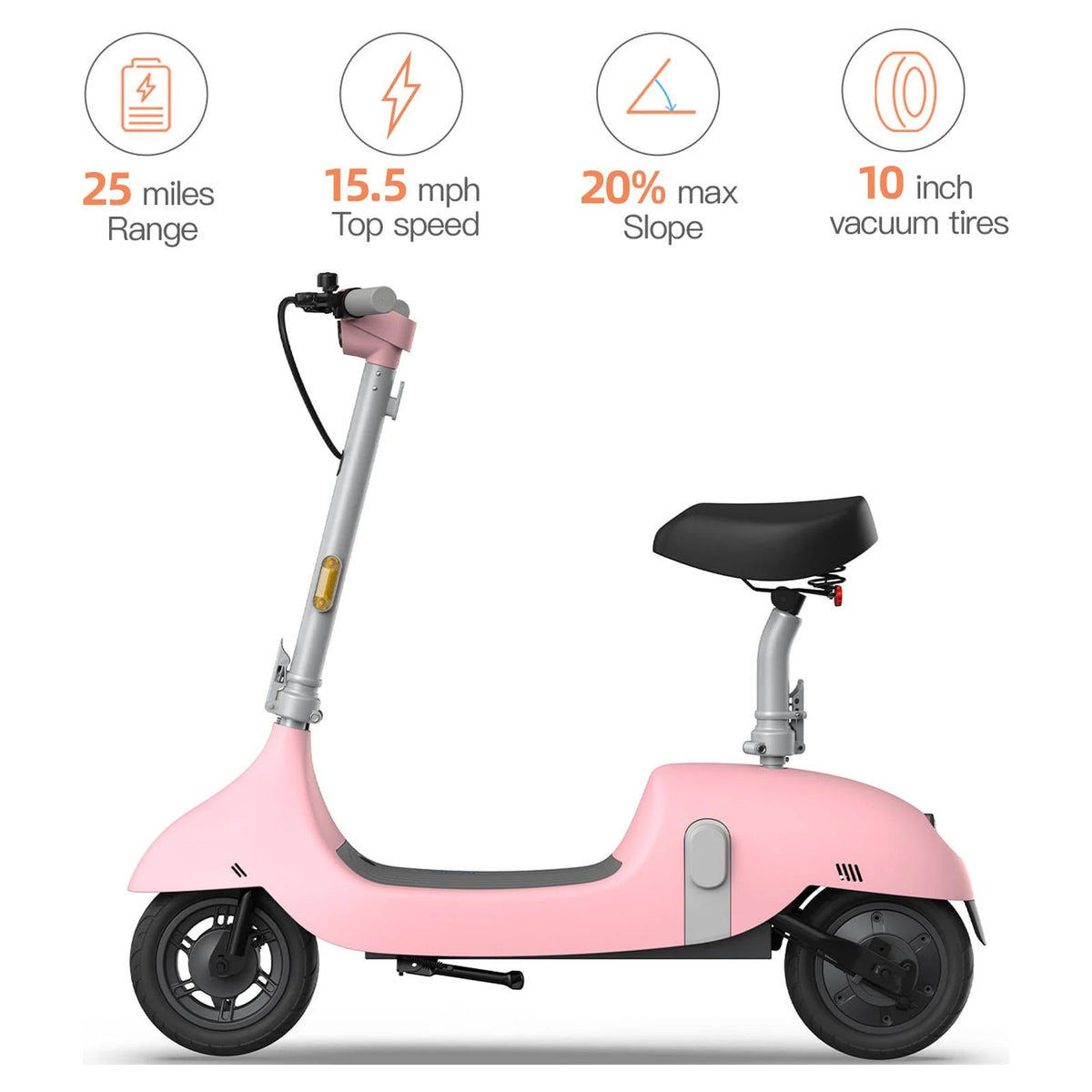 Electric Scooter with Seat, 10inch Vacuum Tires C41981