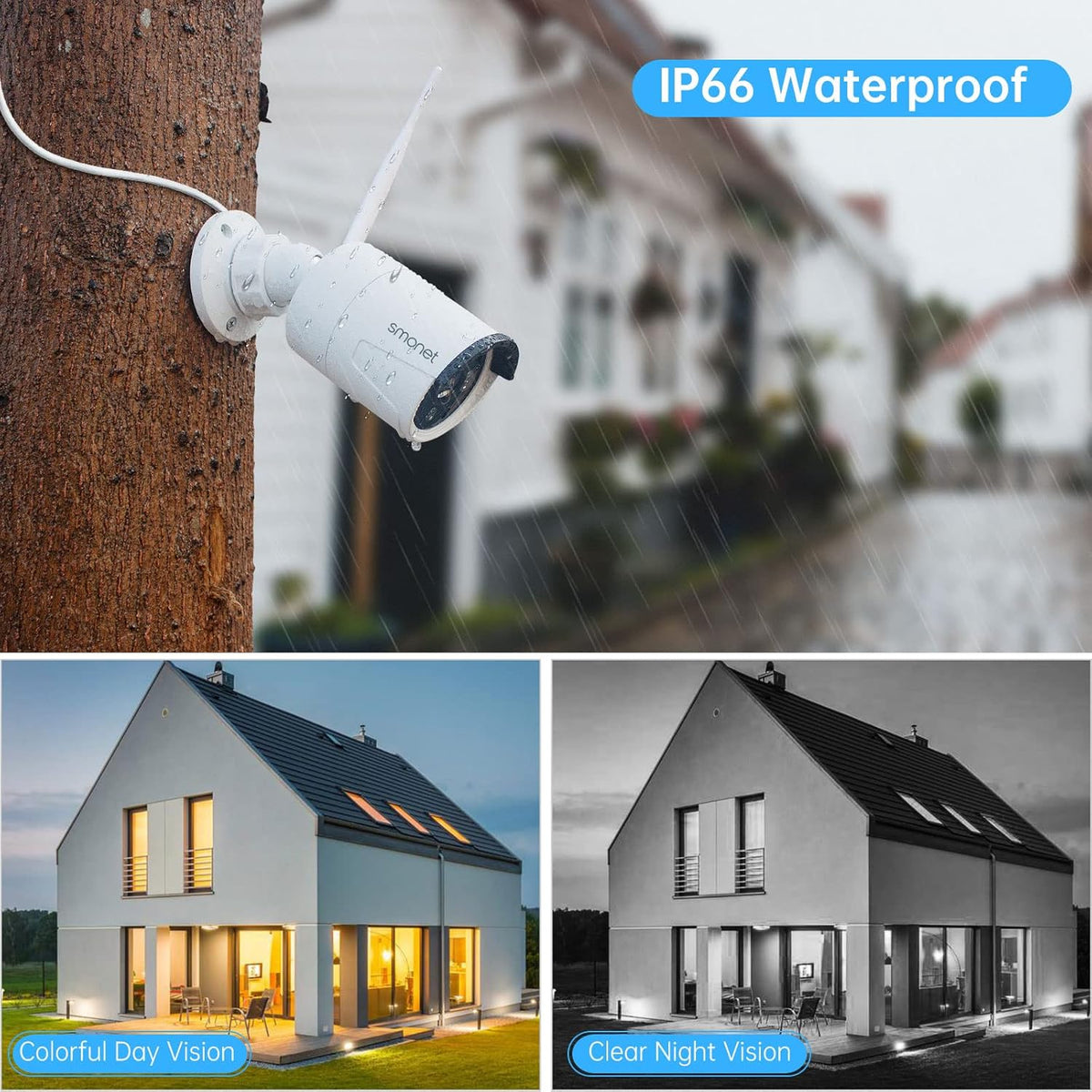 3MP Wireless Security Camera System with 12" Monitor 2TB Hard Drive, 8CH NVR Kit, 4Pcs Outdoor Indoor CCTV IP Cameras M7691
