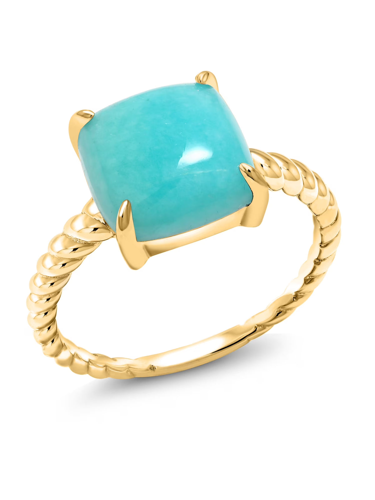 18K Yellow Gold Plated Silver Sleeping Beauty Turquoise Ring C277