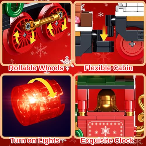 Christmas Train Building Toys Set 868pcs with LED Light H212
