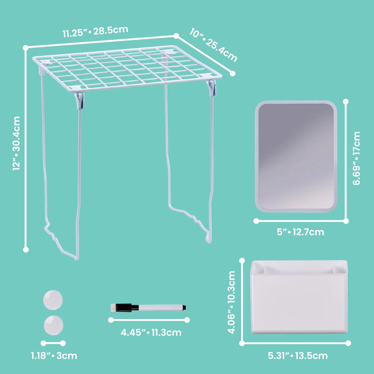 7-Piece Locker Kit with 12" Shelf, White H710047