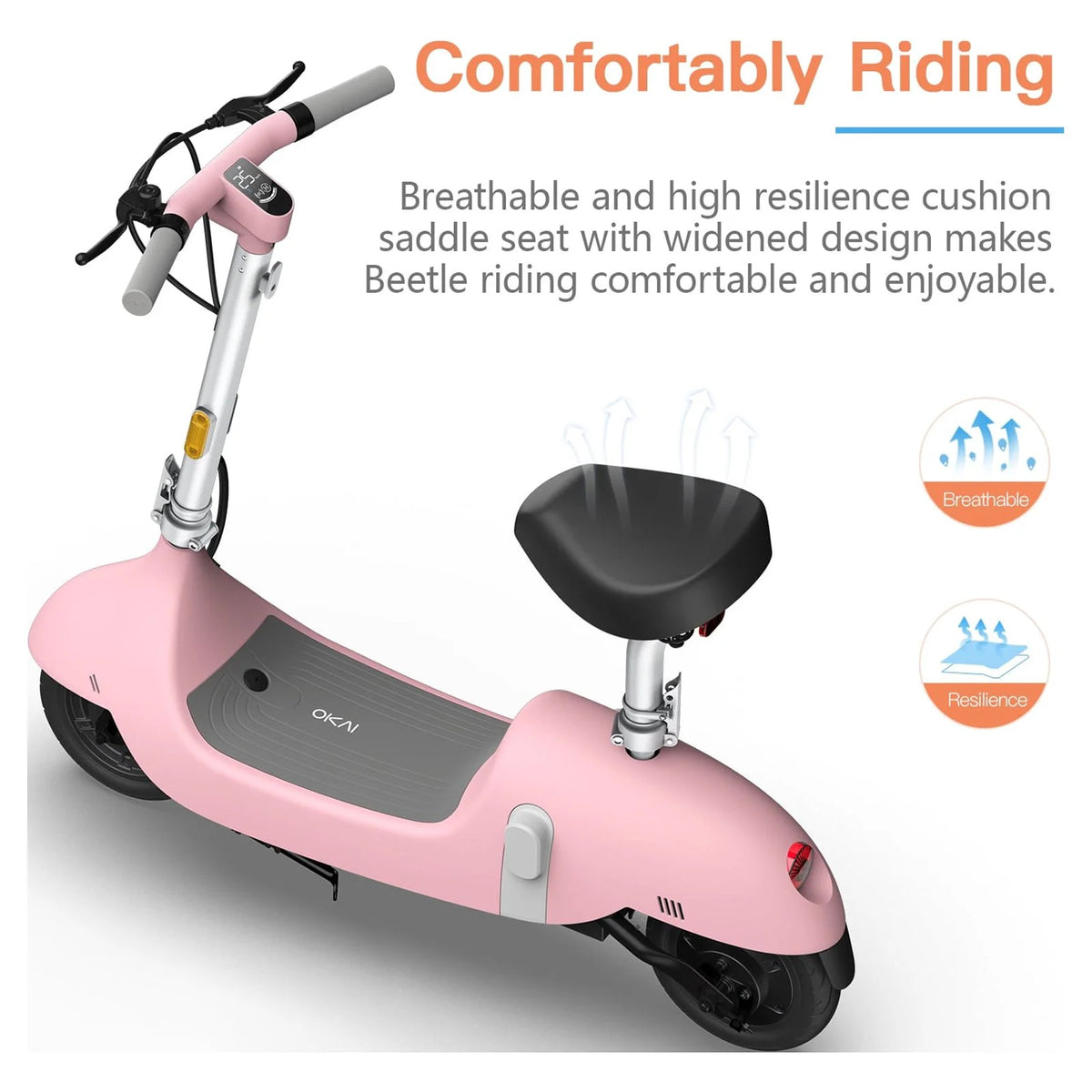 Electric Scooter with Seat, 10inch Vacuum Tires C41981