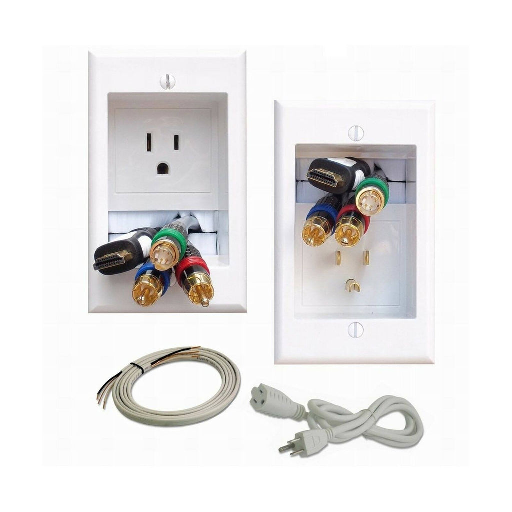 Single-Outlet Recessed In-Wall Cable Management System X44241