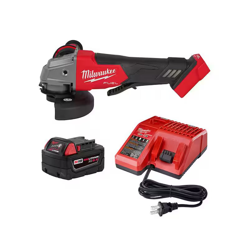 18V Lithium-Ion Brushless Cordless 4-1/2 in./5 in. Grinder and Starter Kit with 5.0 Ah Battery and Charger U39092