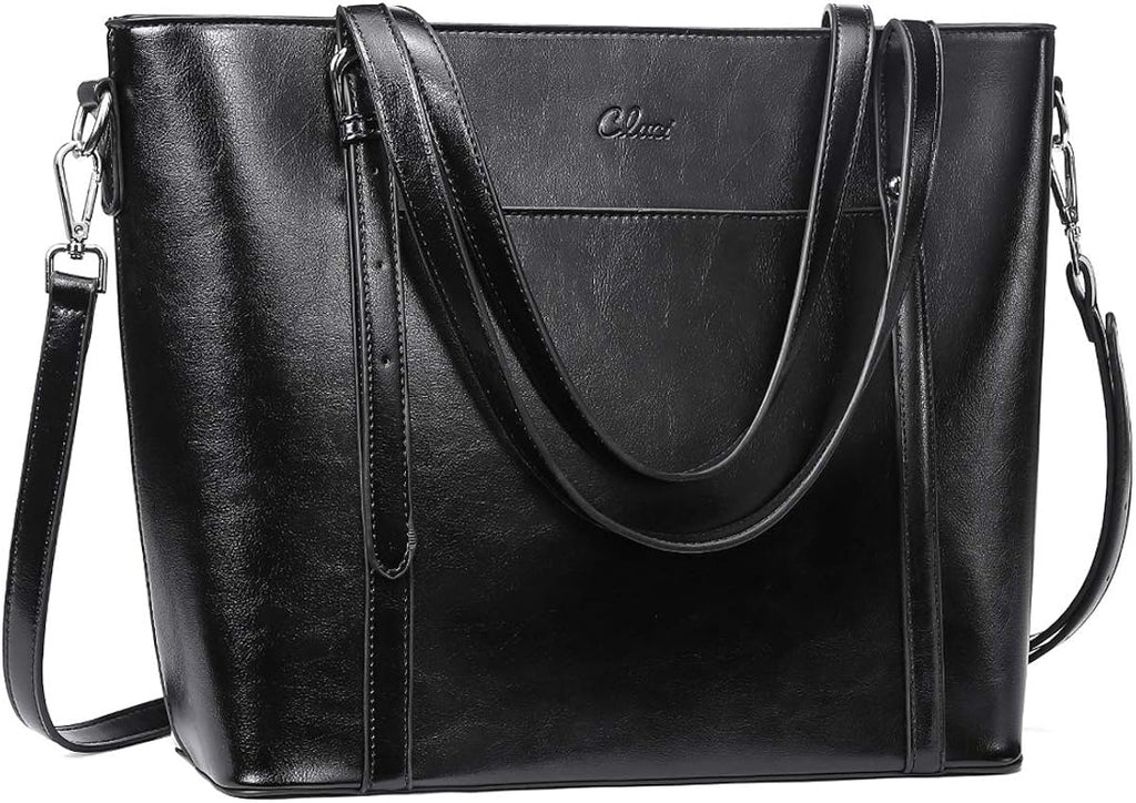 Vintage Leather Large Work Briefcase Tote Shoulder Bag P1911