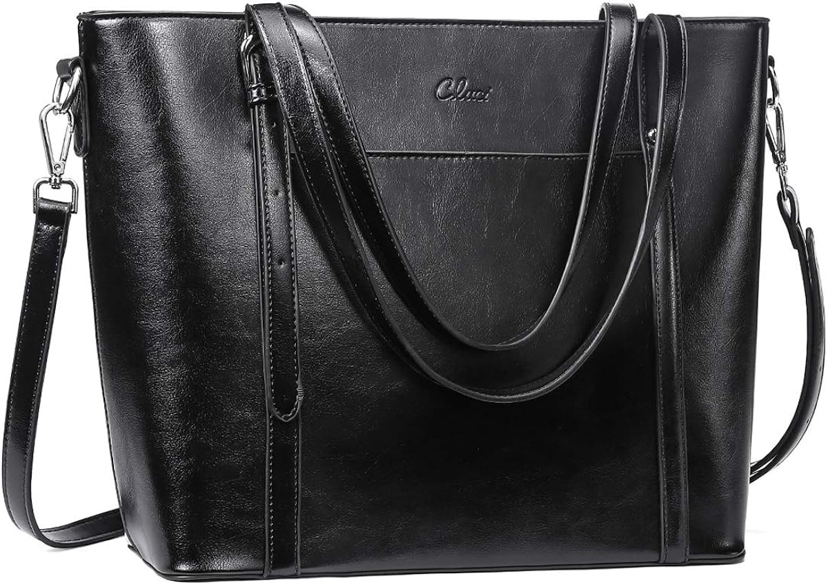 Vintage Leather Large Work Briefcase Tote Shoulder Bag P1911