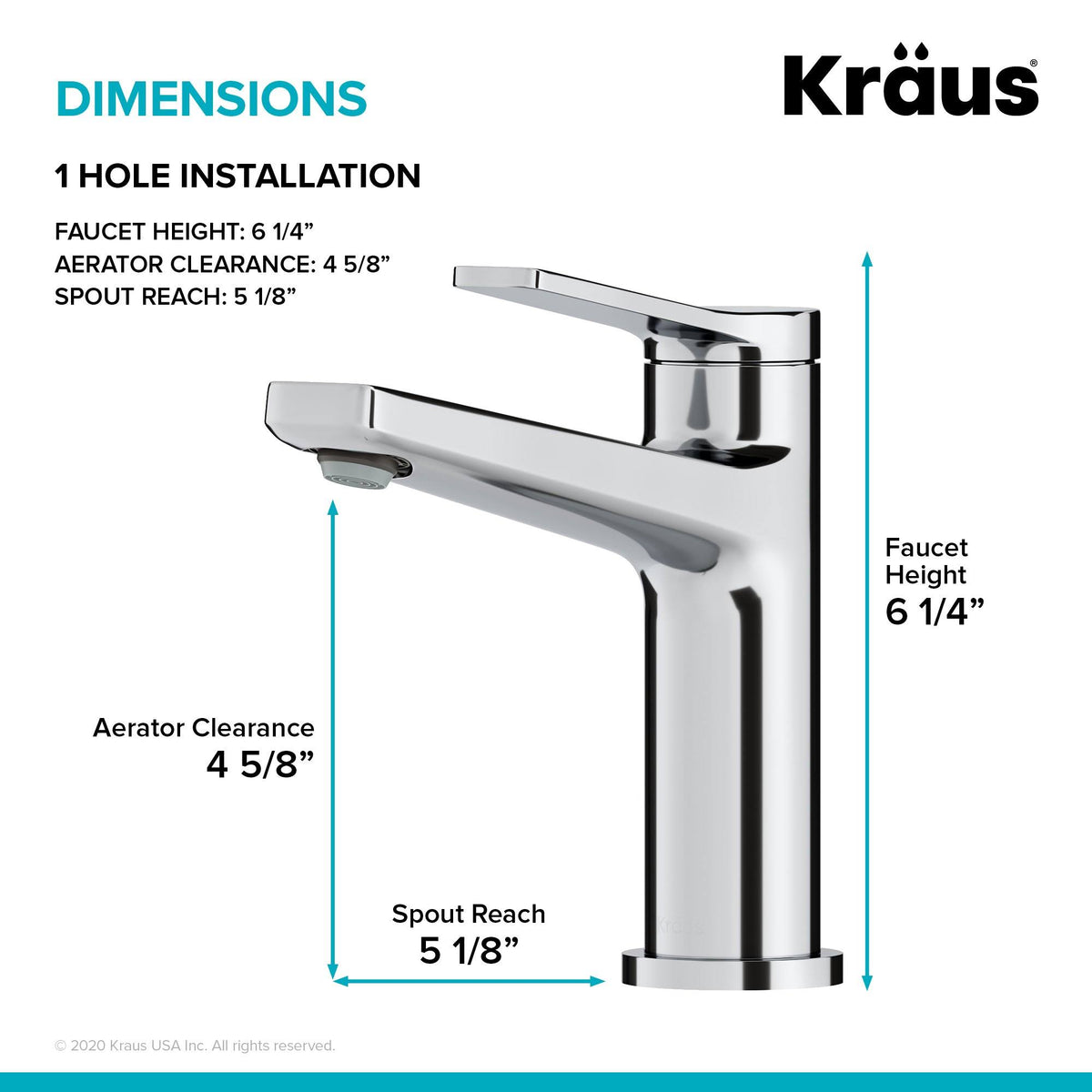 Single Handle Bathroom Faucet - Stainless Steel C4574