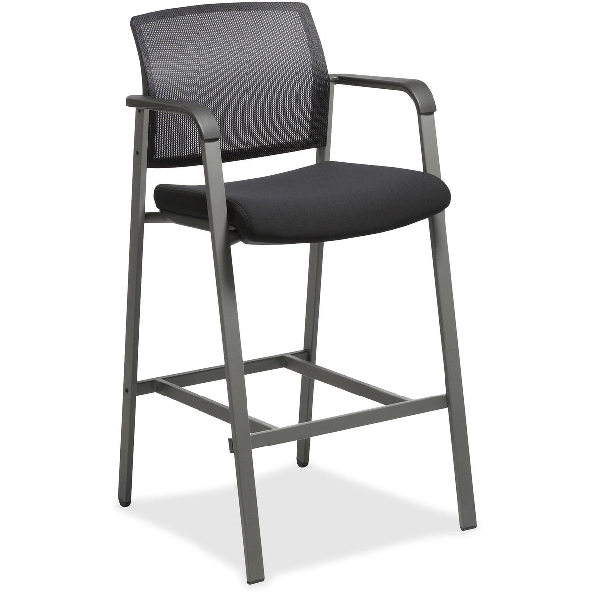 Black Mesh-Back Guest Stool W773