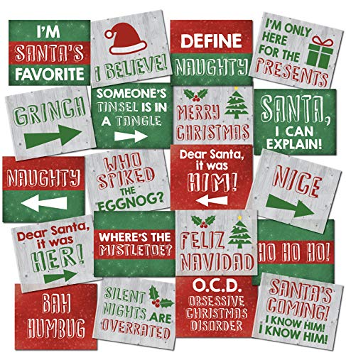 Christmas Photo Booth Props 20 Designs 8x10 Double Sided I69027