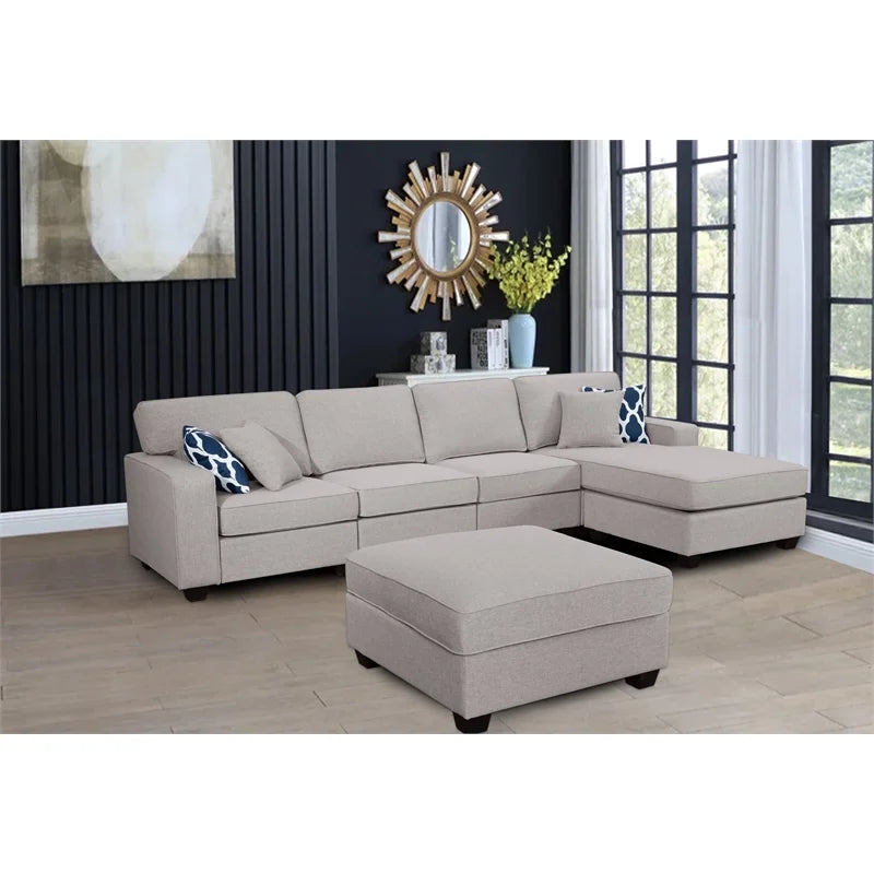 Fabric Reversible Sectional Sofa V66957