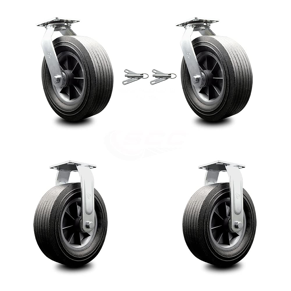 Set of 4 Heavy Duty Replacement Casters with Brakes F3593