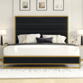 King Size Off-white Velvet Upholstered Platform Bed O12419