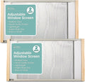 2-Pack Adjustable Horizontal Window Screen 21-37 inches Wide, 18 Inch High N2823