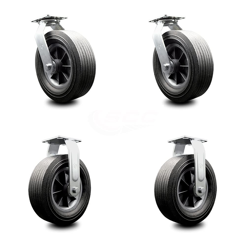 Set of 4 Heavy Duty Replacement Casters with Brakes F3593