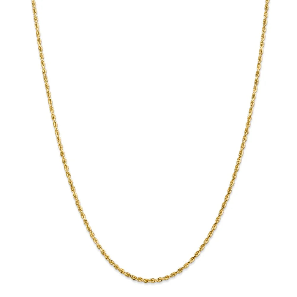 14kt Yellow Gold Diamond Cut Rope Chain 30 inch Lobster Clasp A1967