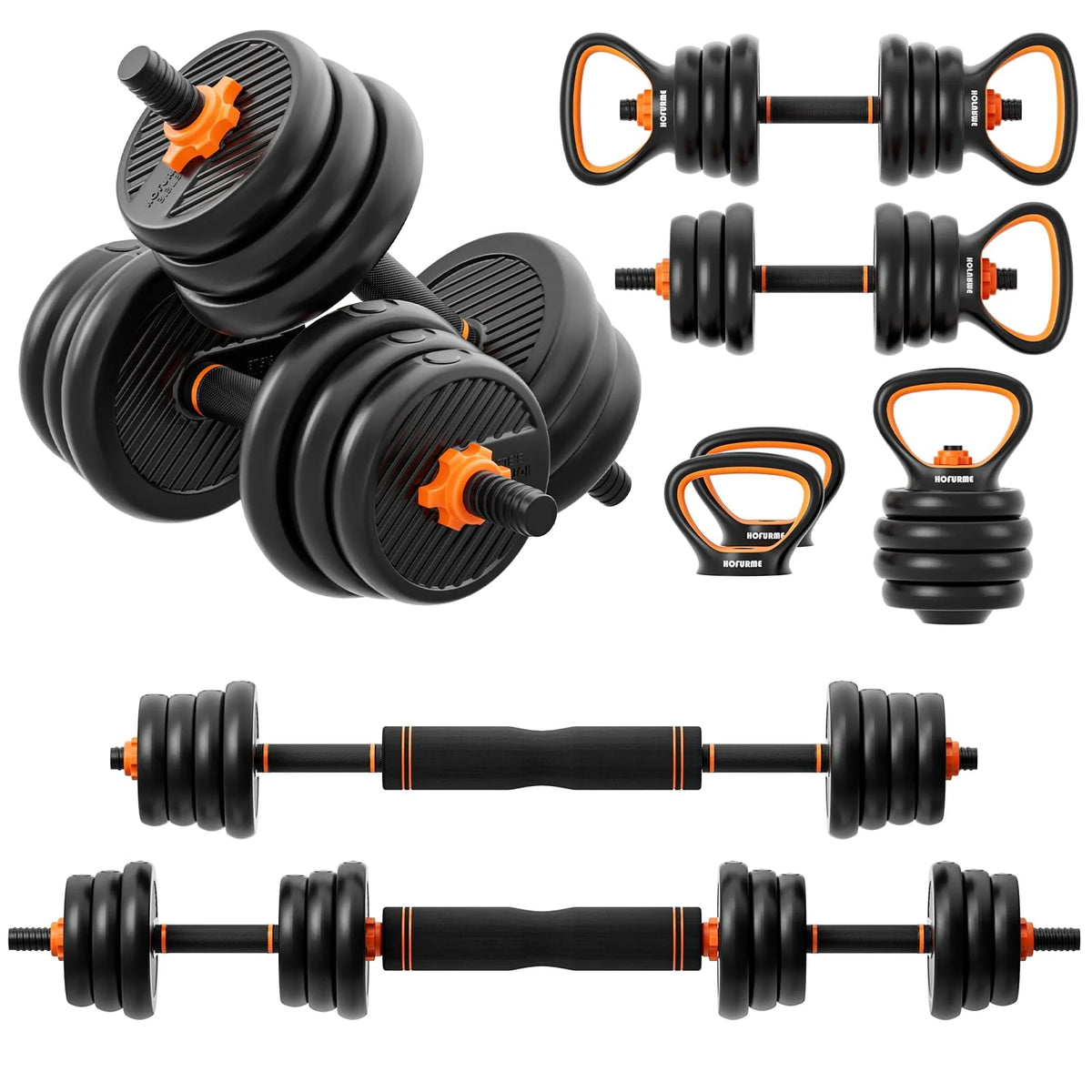 55lbs Adjustable Dumbbell Set Black T48476
