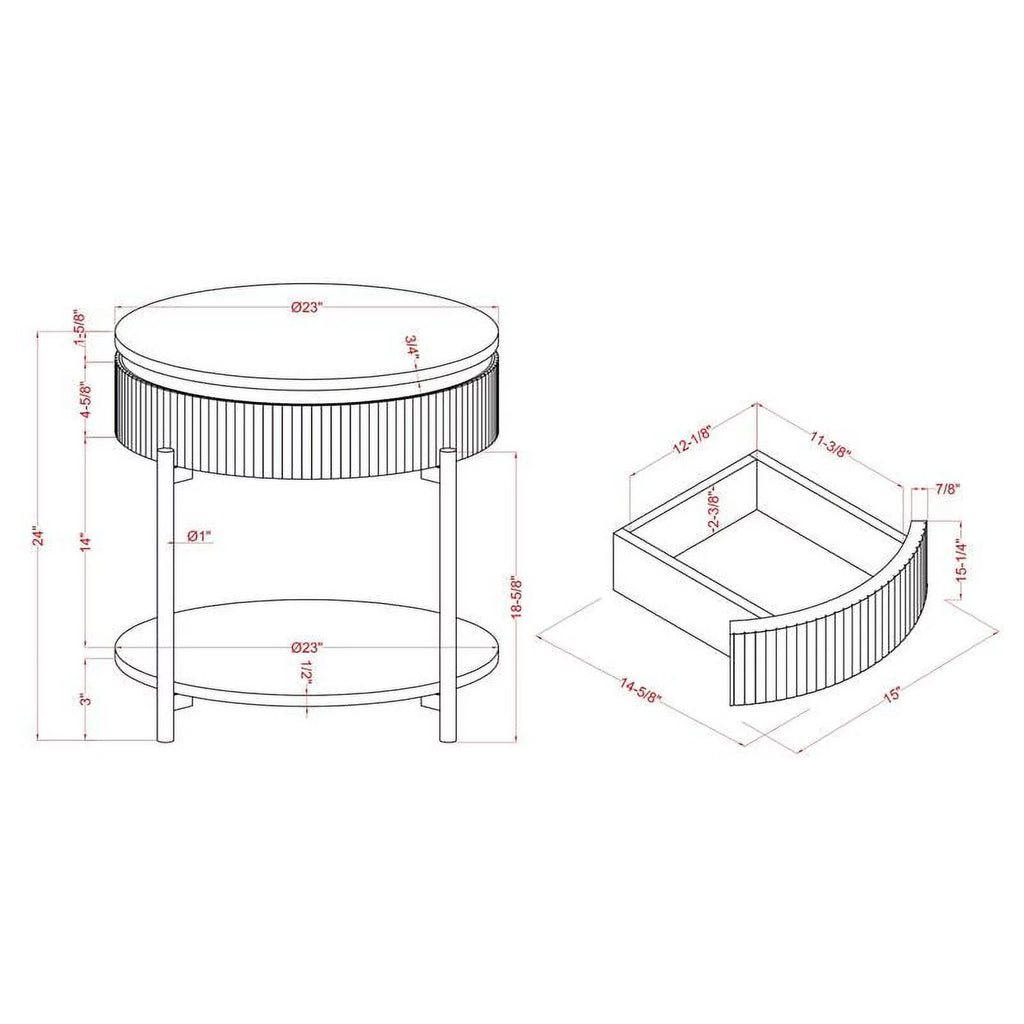 Contemporary Wood 1-Drawer End Table H163