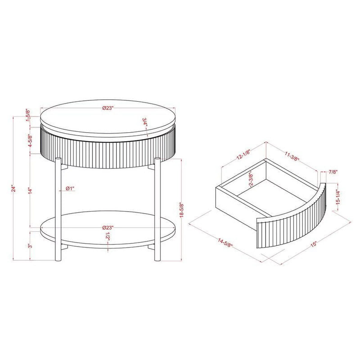 Contemporary Wood 1-Drawer End Table H163