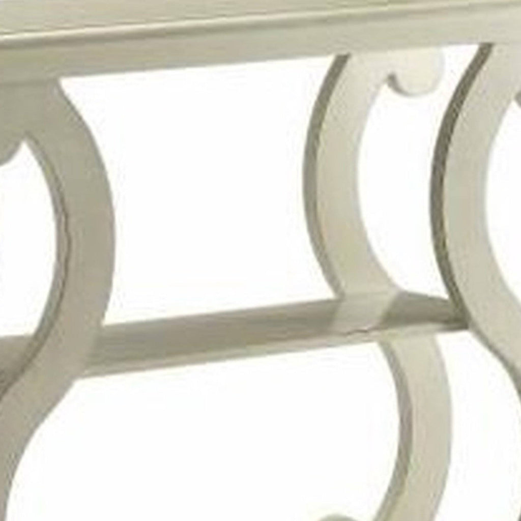 White Wooden Console Table with 2 Open Bottom Shelves R802