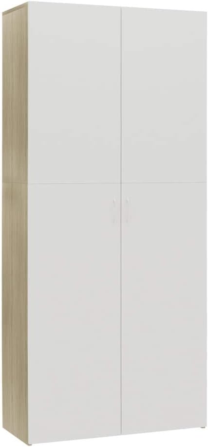 White and Sonoma Oak Shoe Cabinet J66907