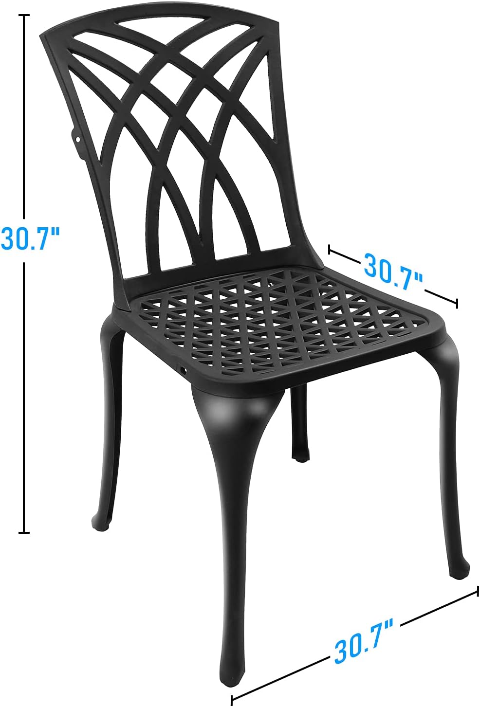 Black Cast Aluminum Outdoor Dining Arm Chairs, Set of 4 Q834627