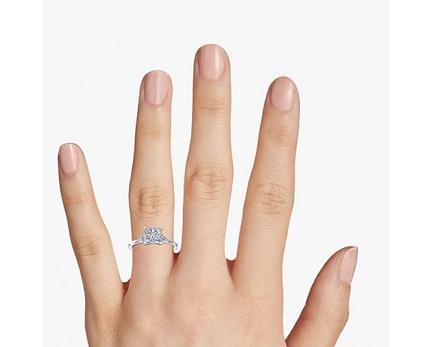 14K White Gold Princess Cut Diamond Ring R27335