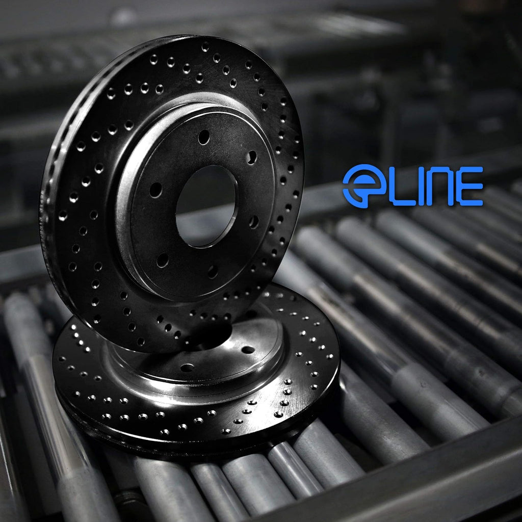 Black Drilled Brake Rotors Kit K46589