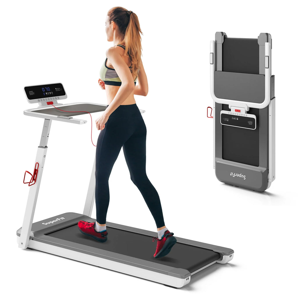 Folding Treadmill Adjustable Height Black C646524