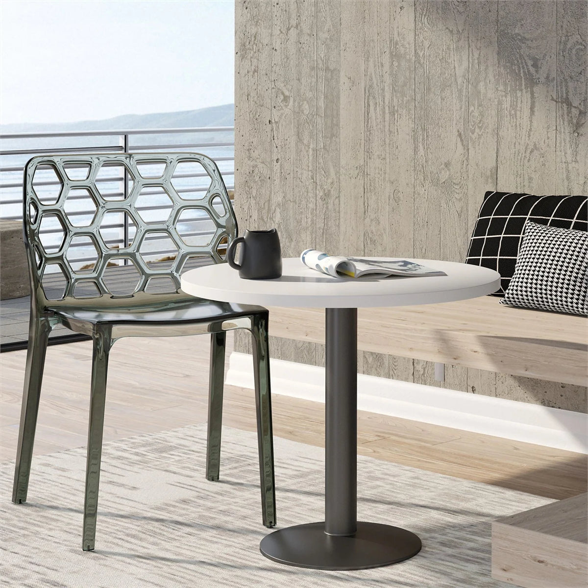 Black Plastic Dining Side Chair R68032