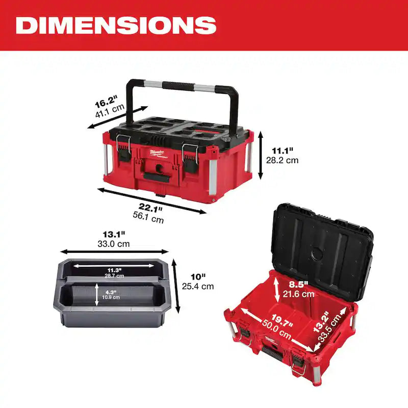22 in. Rolling Tool Box and Large and Medium Tool Box B647243