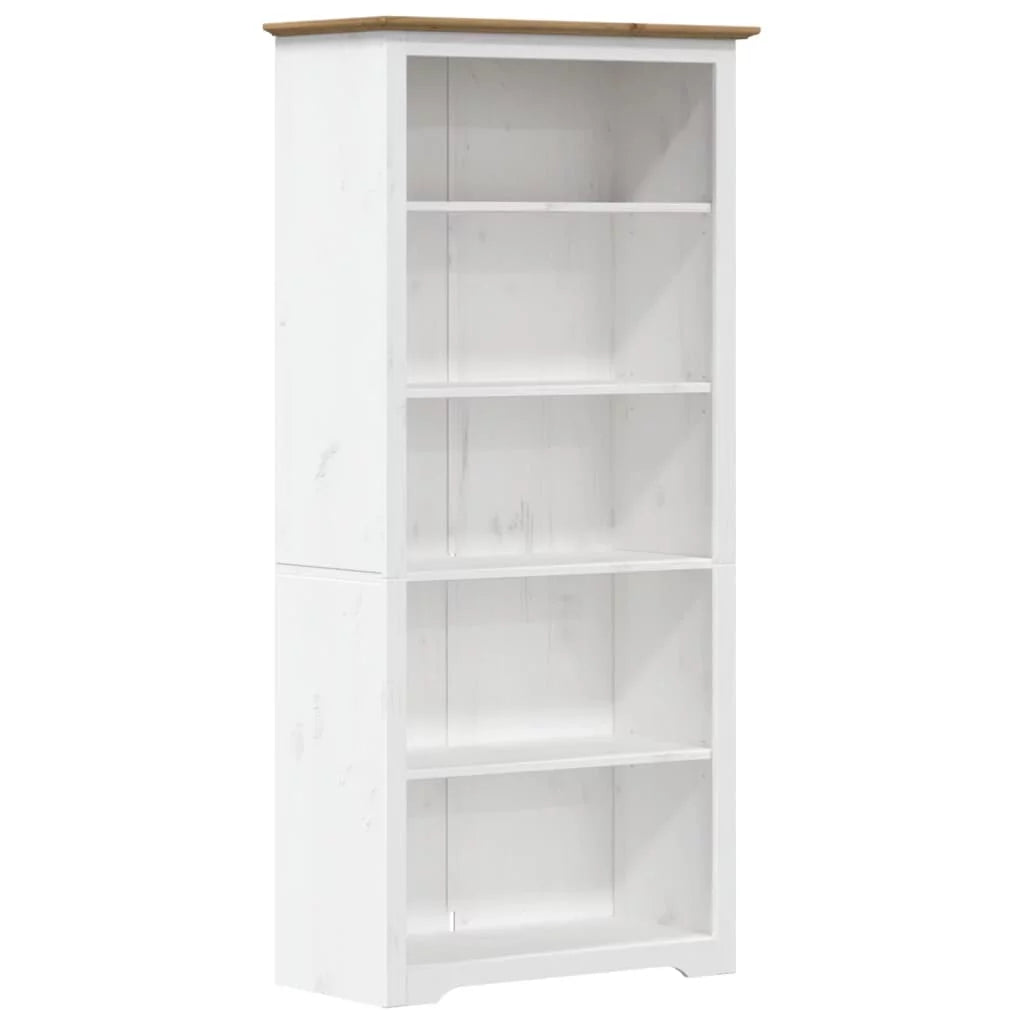 Brown 5-Tier Solid Wood Pine Bookcase C161551
