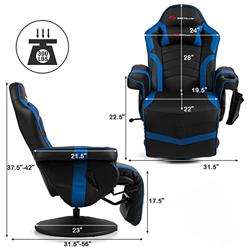 Black PU Leather Recliner Chair with Footrest and Cup Holder S937260