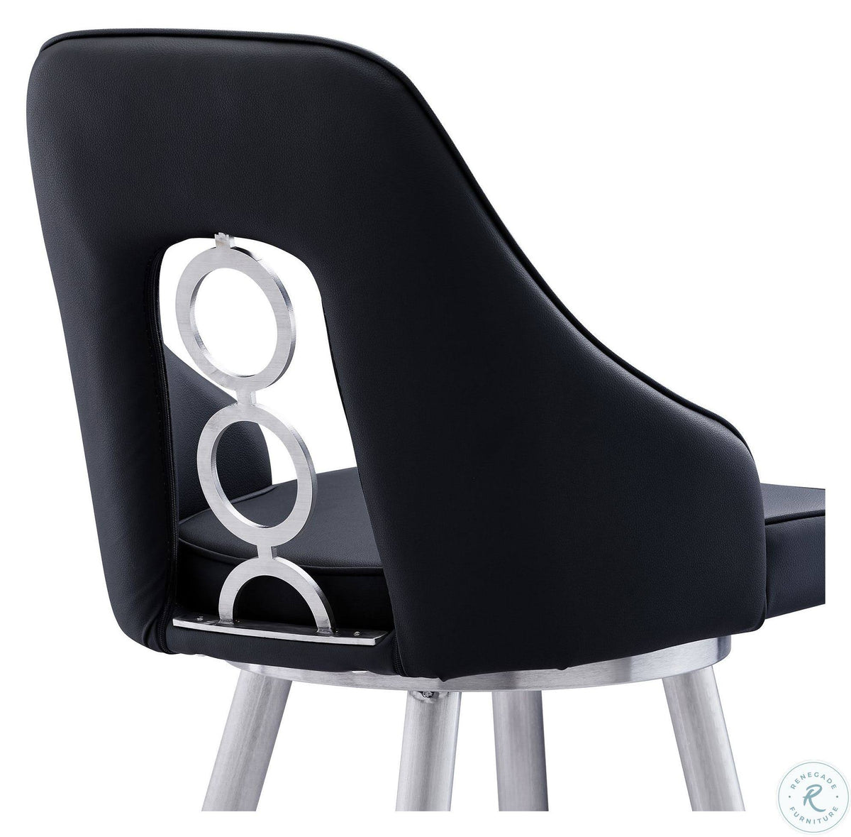 Black Faux Leather Bar Height Barstool I20114