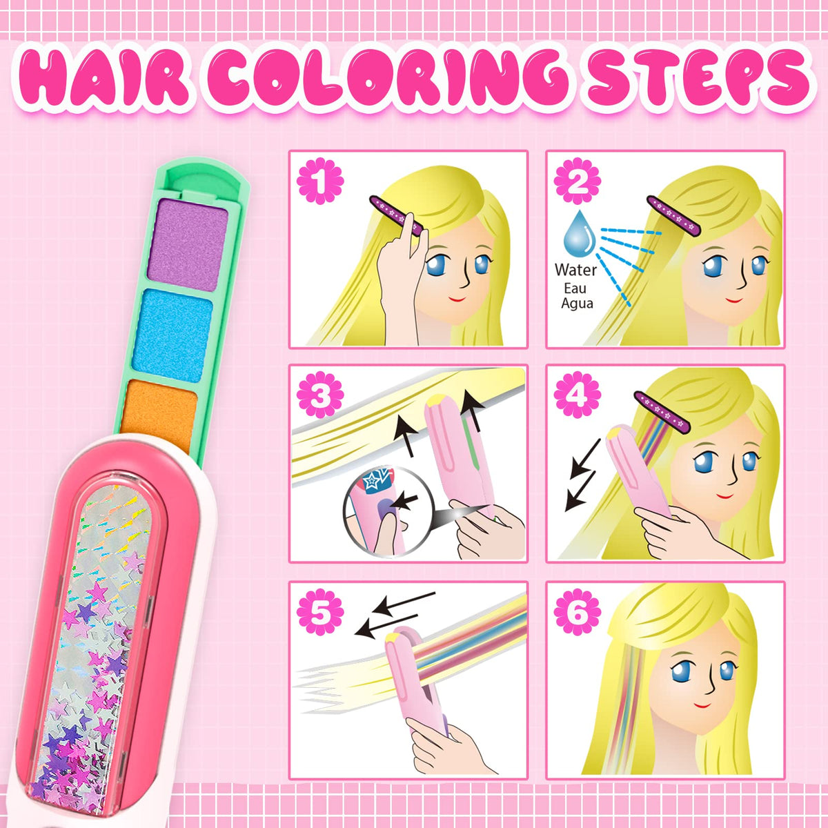 Hair Chalk Set for Kids DIY Hair Color Dye Chalk P310