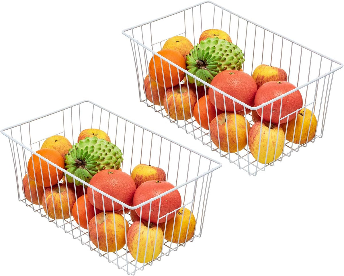 16inch Freezer Wire Storage Organizer Baskets with Built-in Handles (3) Y32450
