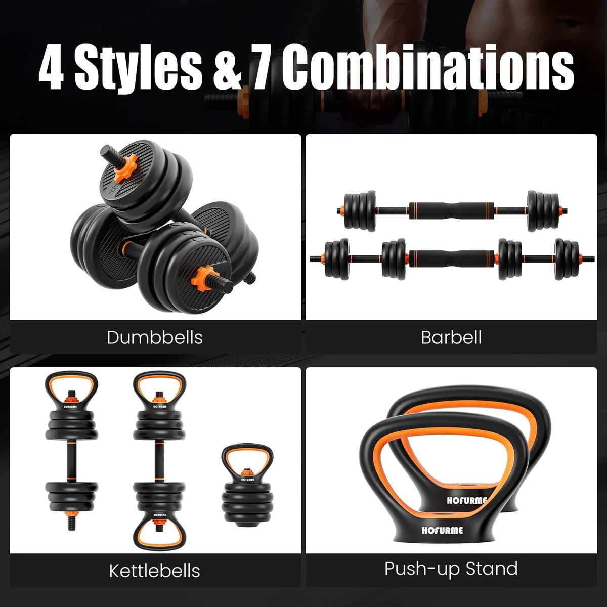 55lbs Adjustable Dumbbell Set Black T48476