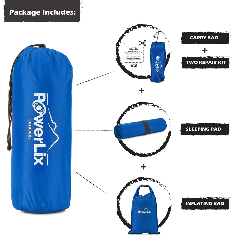 Ultralight Compact Inflatable Camping Sleeping Pad Navy Blue V87435