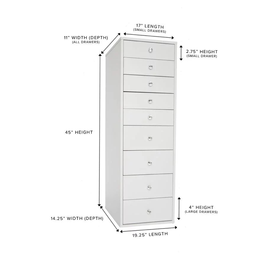 Light Pink 9 Drawer Makeup Vanity Storage N200488