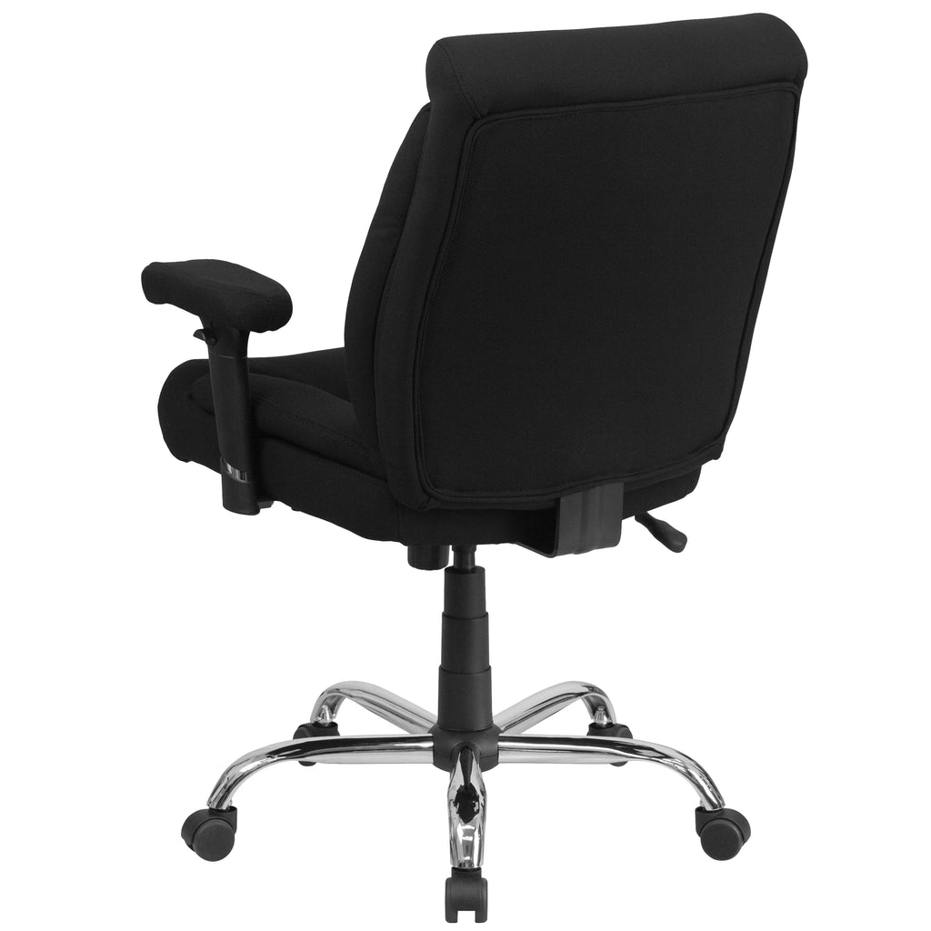 Big & Tall 400 lb. Rated Black Fabric Tufted Swivel Ergonomic Office Chair Y7249