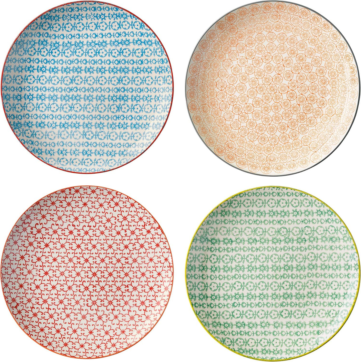 Set of 4 Stoneware Dinner Plates I43549