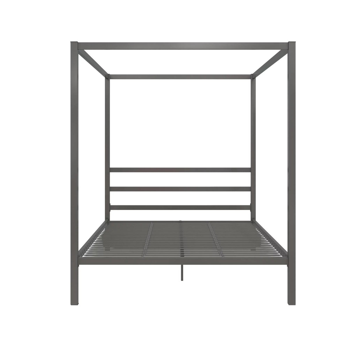 Queen Gunmetal Gray Metal Canopy Poster Bed C869808